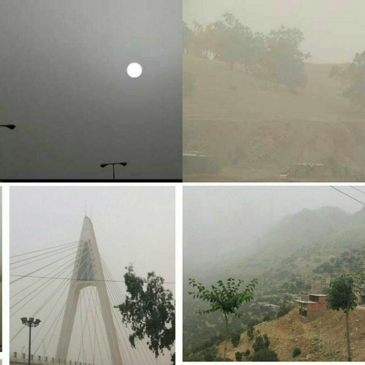 نمایی از آلودگی هوا در چهار شهر
قصر شیرین، اورامان، کرمانشاه و اهواز